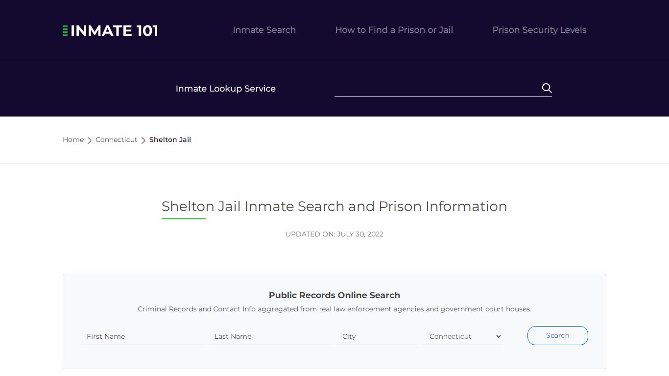 Shelton Jail Inmate Search and Prison Information